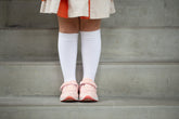 Kids Anti-Bacterial Combed Cotton White Knee Socks